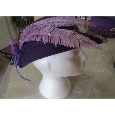Red Hat Ladies  Purple Hat  Vintage  Costume  Society Birthday  Church   eb-21556938